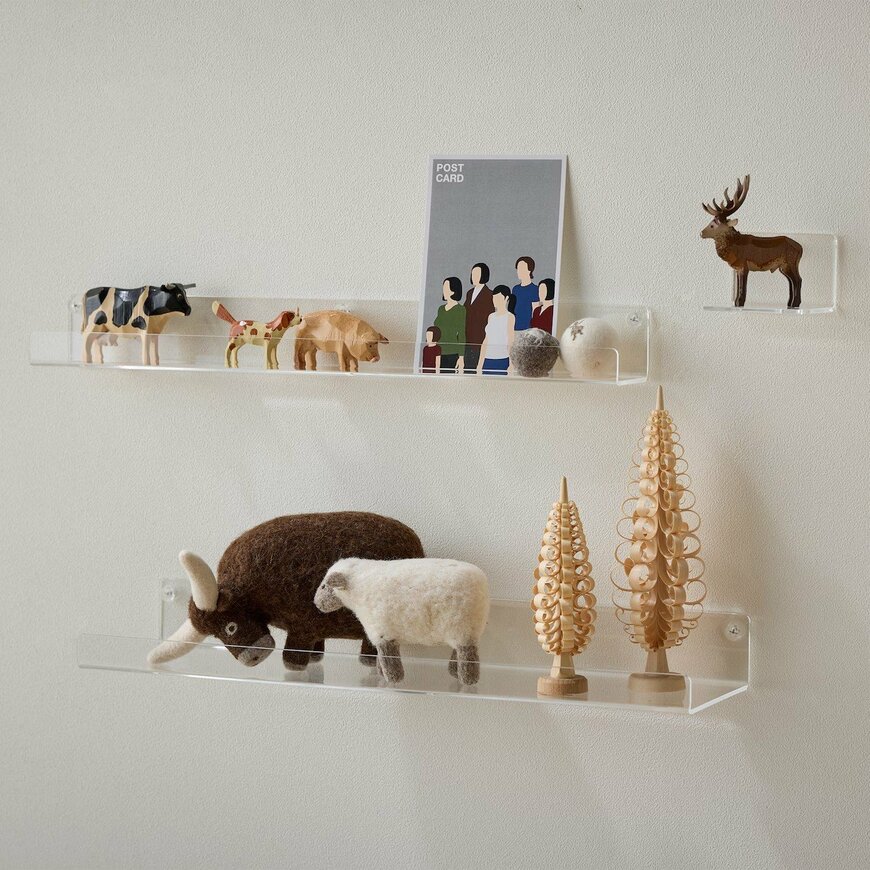 無印良品　壁に付けられるアクリルディスプレイ　Ｌ字型　画像