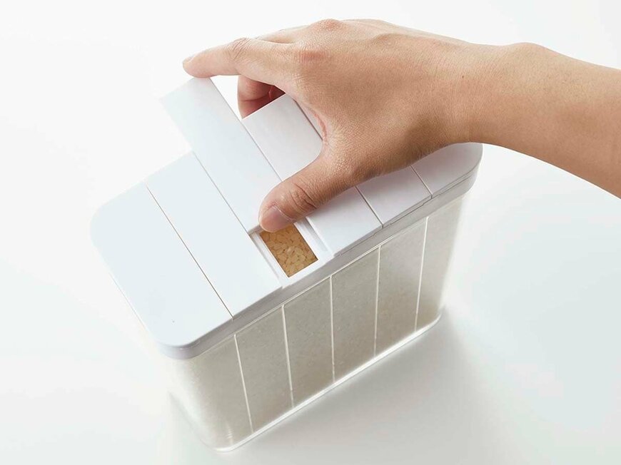 山崎実業公式　1合分別 冷蔵庫用米びつ タワー