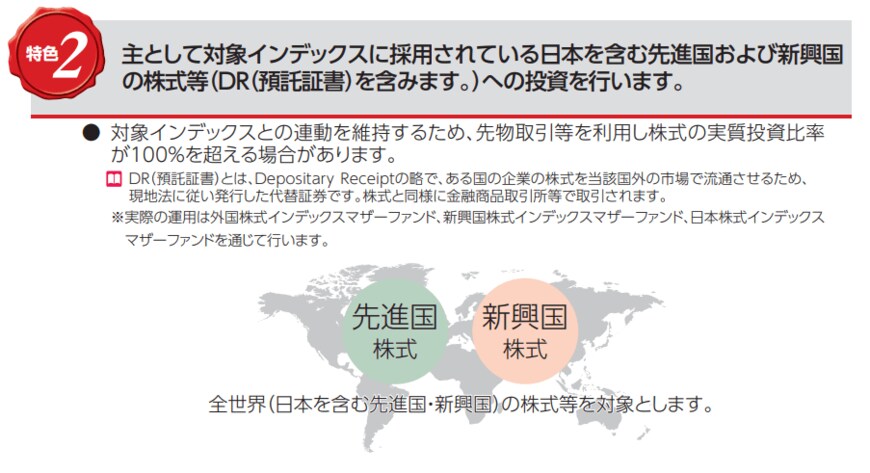 出所：三菱UFJ国際投信株式会社「投資信託説明書（交付目論見書） eMAXIS Slim 全世界株式（オール・カントリー）」