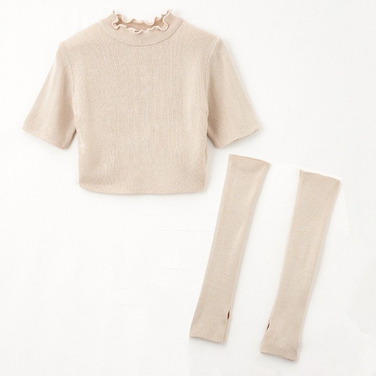 出所：しまむら公式オンラインストア レディース　ニットプルオーバー＋アームカバーセット（2PINK）