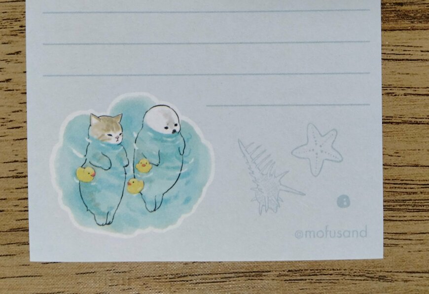 筆者撮影（セリア、mofusand ミニメモ帳（全2種））