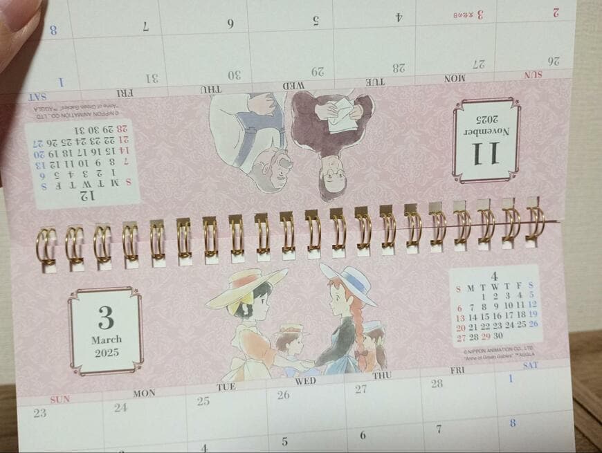 セリア、世界名作劇場 卓上カレンダー画像