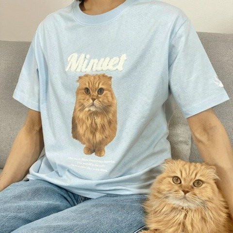 出所:しまむら公式 レディース サガラ刺繍Tシャツ(チーム犬猫)