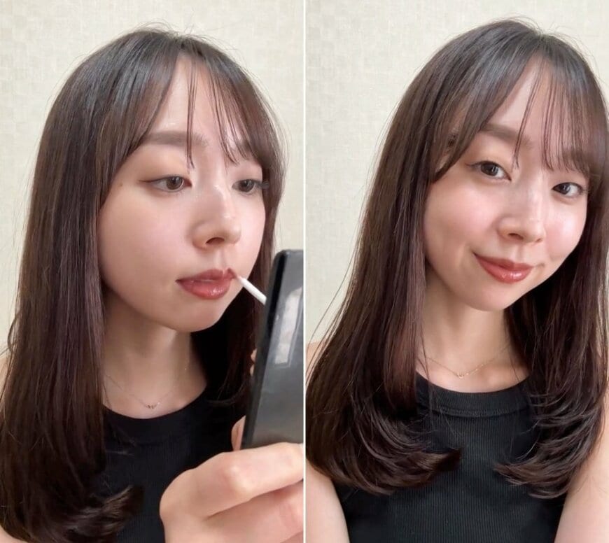 リップを塗って完成
