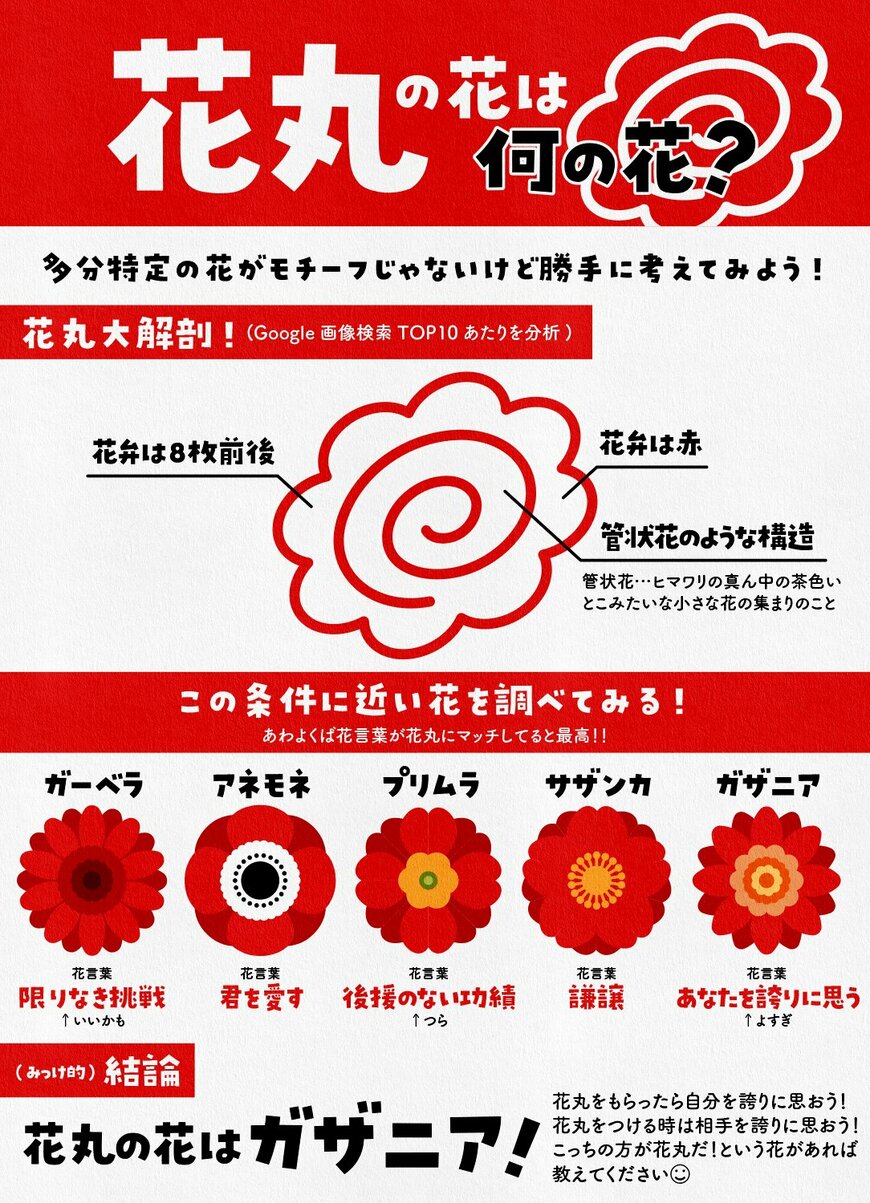 花丸っぽい花「ガザニア」