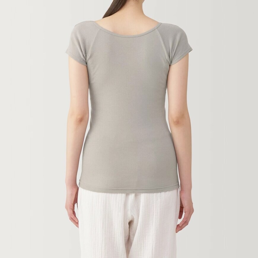 無印良品公式　婦人　さらっと綿汗取りパッド付きフレンチスリーブ