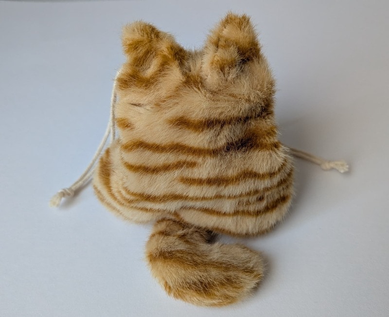 セリア　キャット巾着 ブチ茶虎