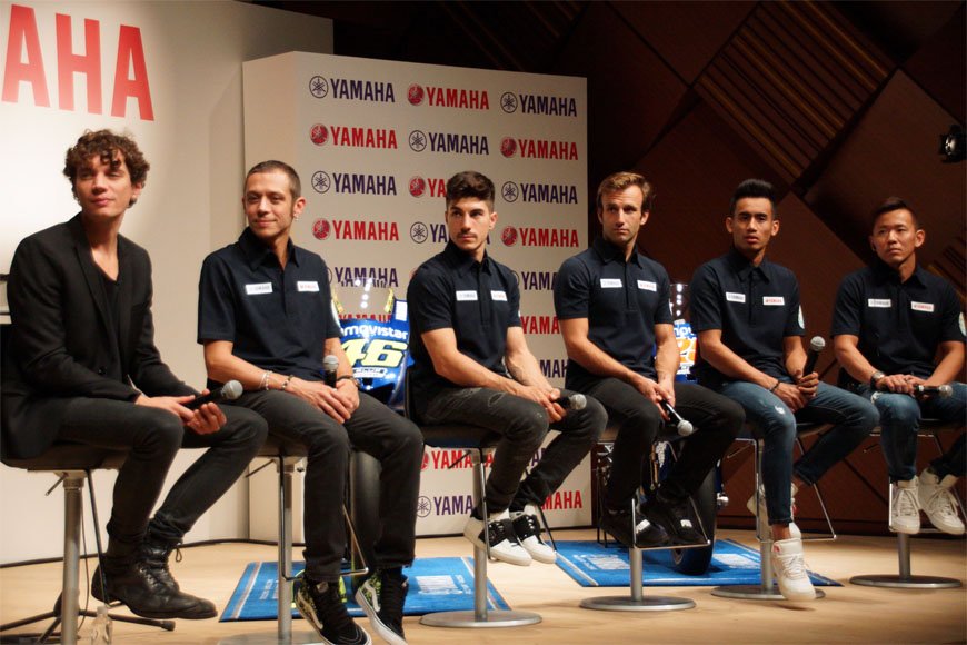 写真左からトリスターノ氏、ロッシ選手、ビニャーレス選手、ザルコ選手、シャリーン選手、中須賀選手（著者撮影、以下同）