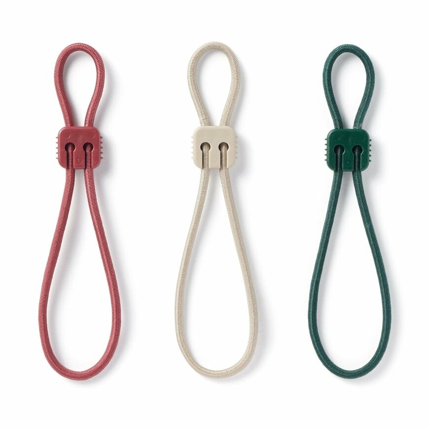 出所：無印良品公式　ロック付き結束ゴムバンド　3色セット