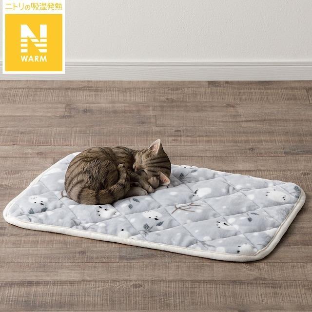 ニトリ　ペット敷パッド（Nウォームシマエナガグレー Sq1）