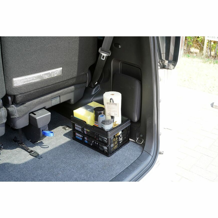 出所:オートバックス公式ブランドサイト AQ. 取っ手付き 折り畳みコンテナ Sサイズ ブラック