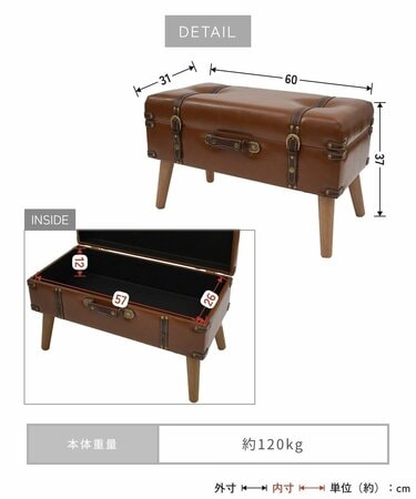 3COINS姉妹店サリュの「トランク型脚付き収納スツール」を購入してみた