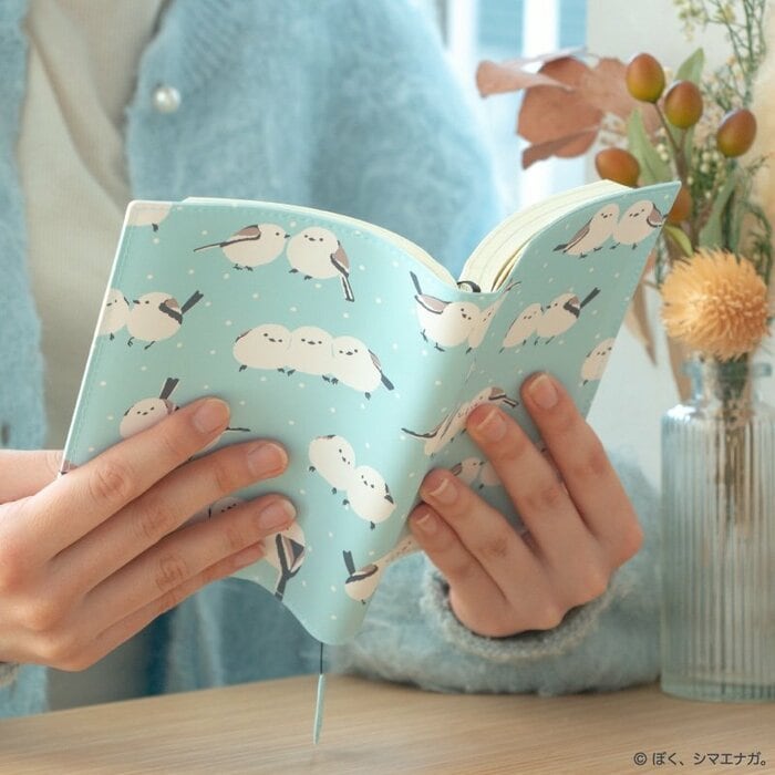 かわいいシマエナガデザインの文庫本対応サイズのブックカバー