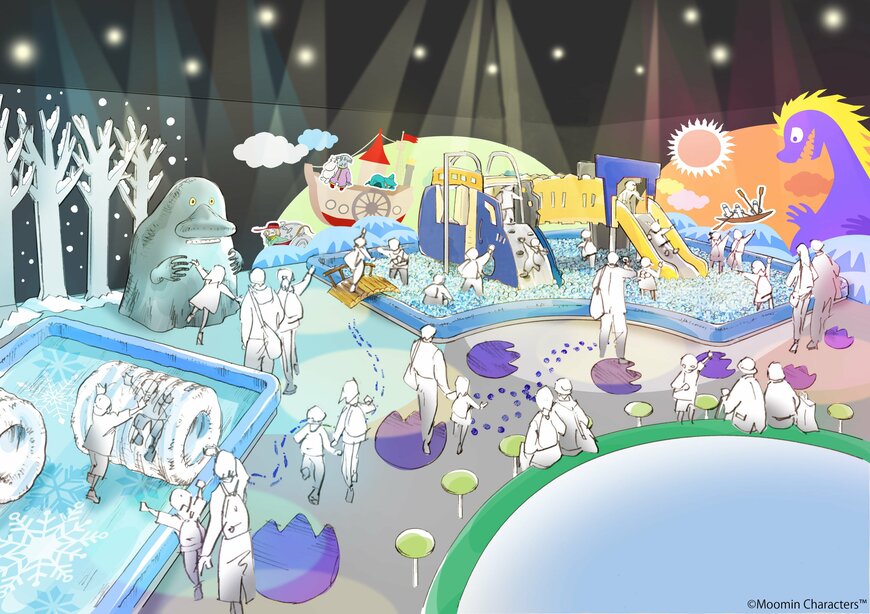 画像出所：株式会社ムーミン物語「ムーミンバレーパーク改装第一弾ムーミン谷でWell-beingな体験を！ボーネルンド監修の屋内型のこどもの体験型あそびの空間が4月28日（金）より期間限定登場！」