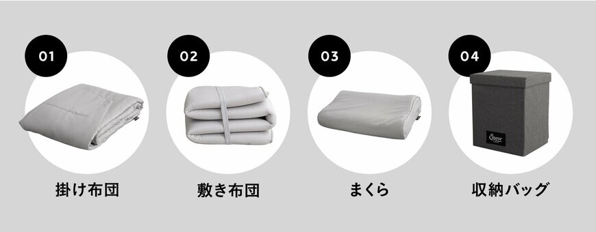 出所：株式会社エムール　寝具コンビニ 布団4点セット