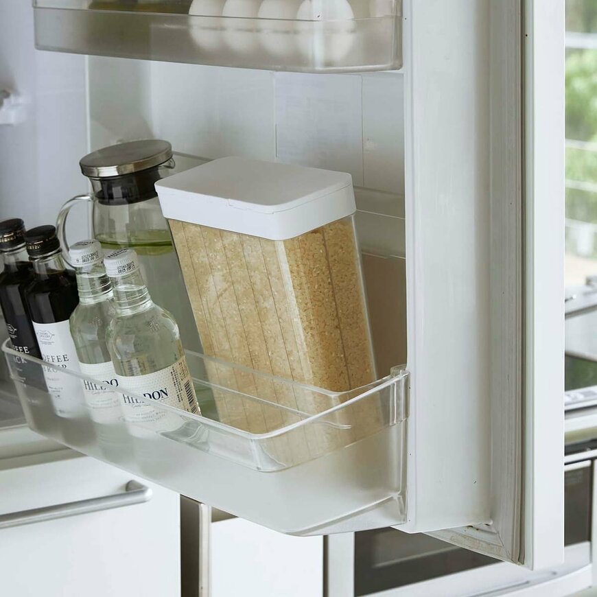 山崎実業公式　1合分別 冷蔵庫用米びつ タワー