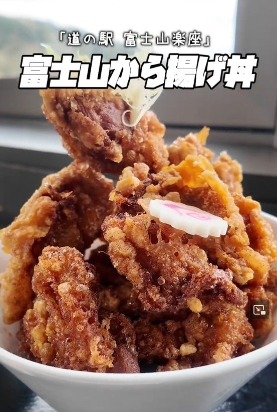富士山級にでかい「から揚げ丼」