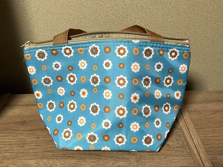 セリア、トート型ランチバッグ大 レトロ花柄商品画像