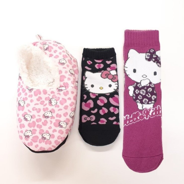 しまむら公式　レディース　3足組ソックス ハッピーバッグ（ハローキティ）の画像