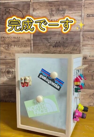 完成した回して使える小物収納