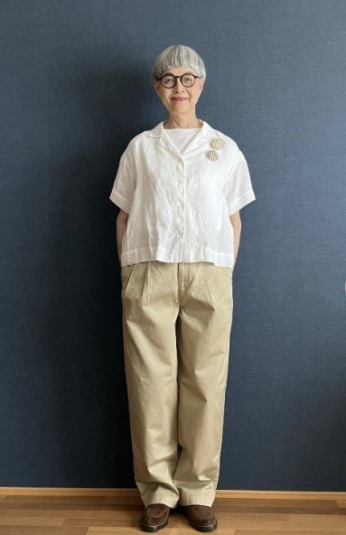 【70代マダム】無印良品のTシャツ＆ブラウスで組むコーデに「涼しげで最高！」「さすがのカラーリング」の声