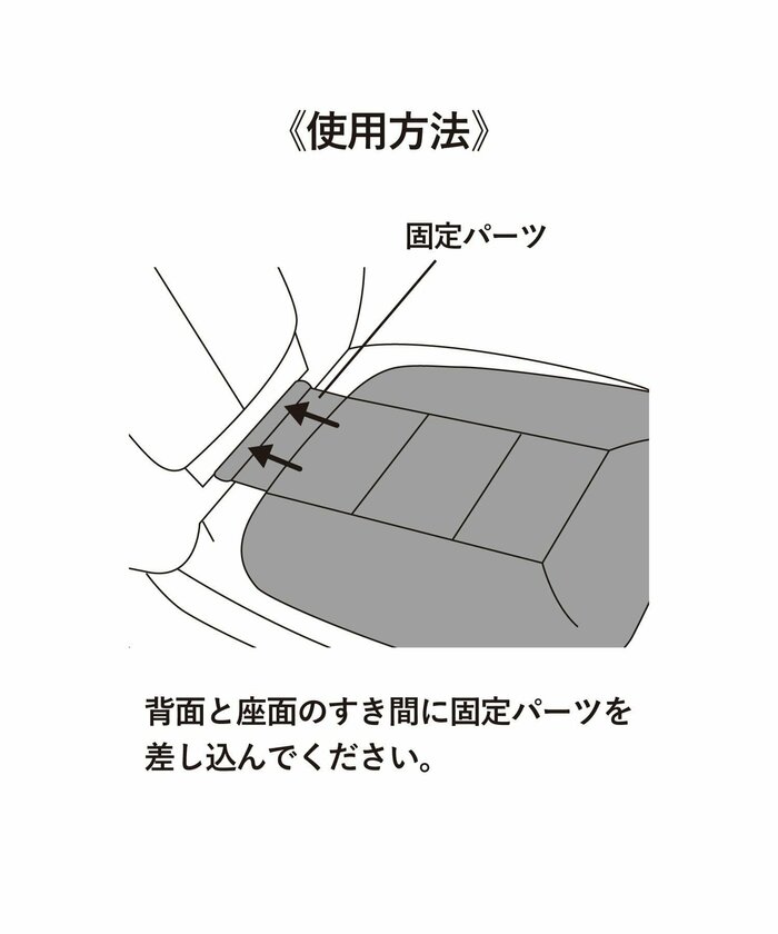クッションの背面には「固定パーツ」が付属しています