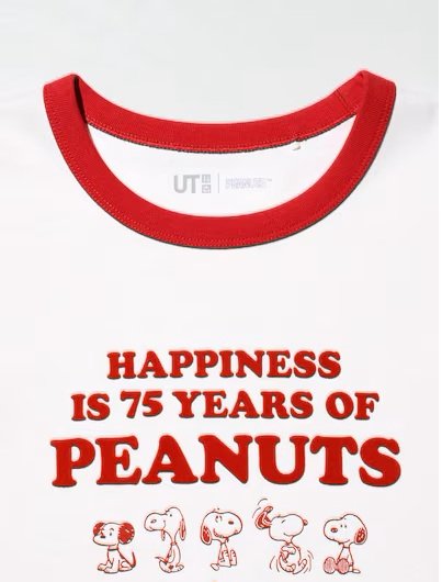 出所：ユニクロ公式　ピーナッツ UT／カラー：00 WHITE