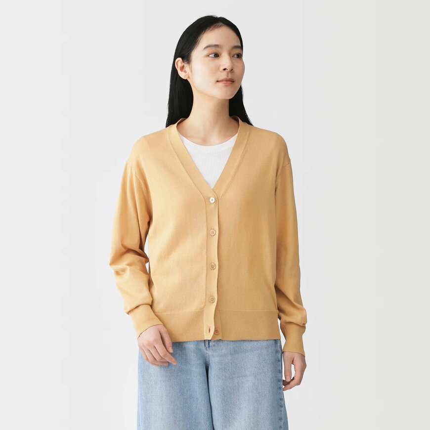 無印良品ネットストア　婦人　ＵＶカットライトニットＶネックカーディガンの画像