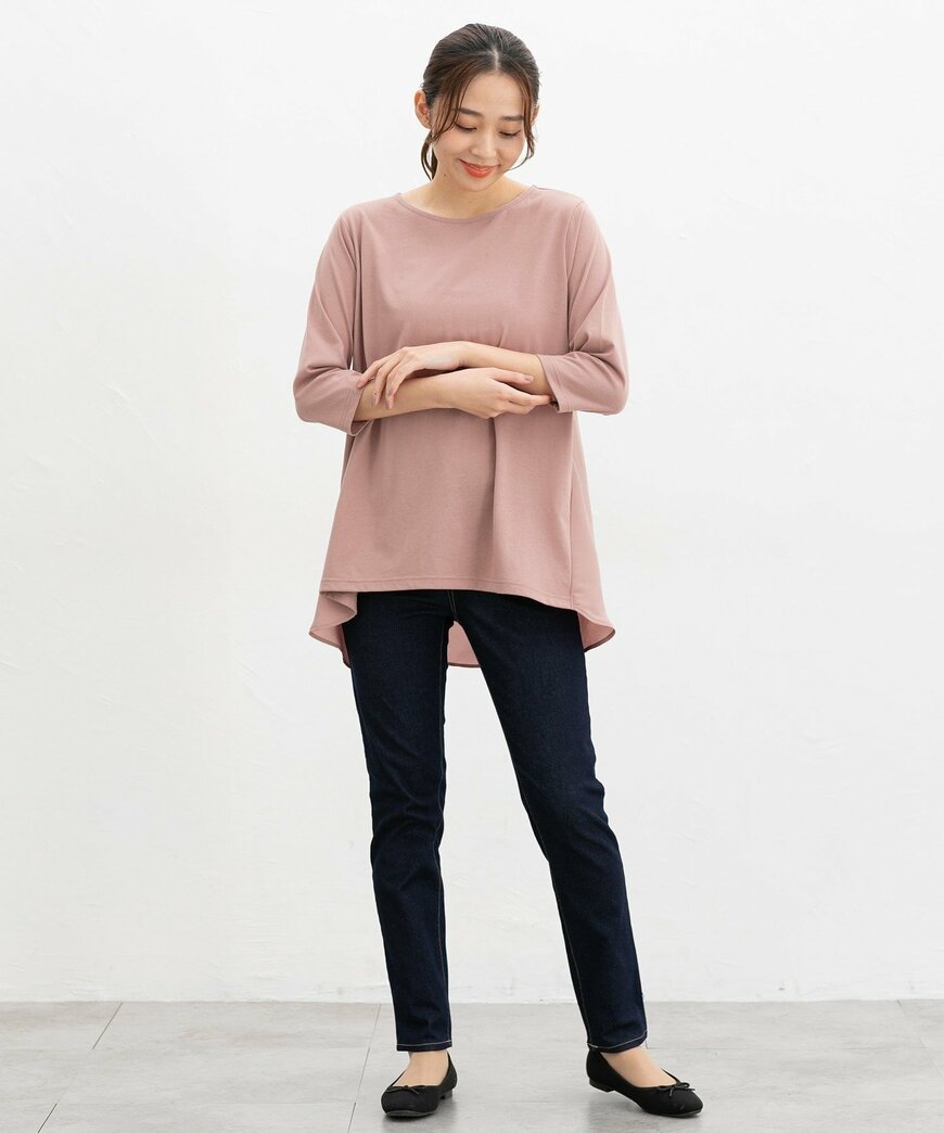 ハニーズ公式 7分異素材使いチュニック