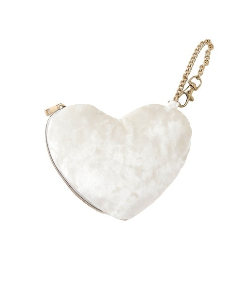 チェーン付きベロアハートポーチ
