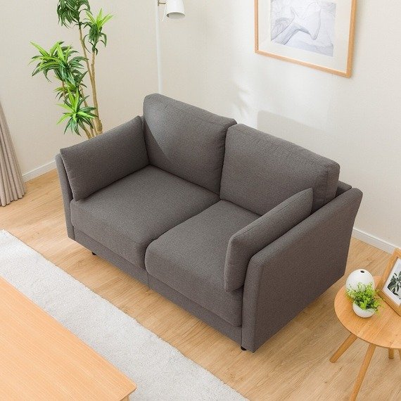 出所:ニトリ公式 傷・汚れに強い2人掛け布張りソファ(ヘッドレストなし)