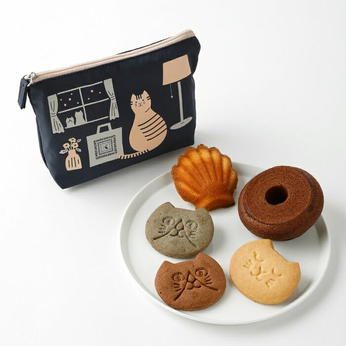 紀ノ国屋 ねこスイーツポーチ(ネイビー)