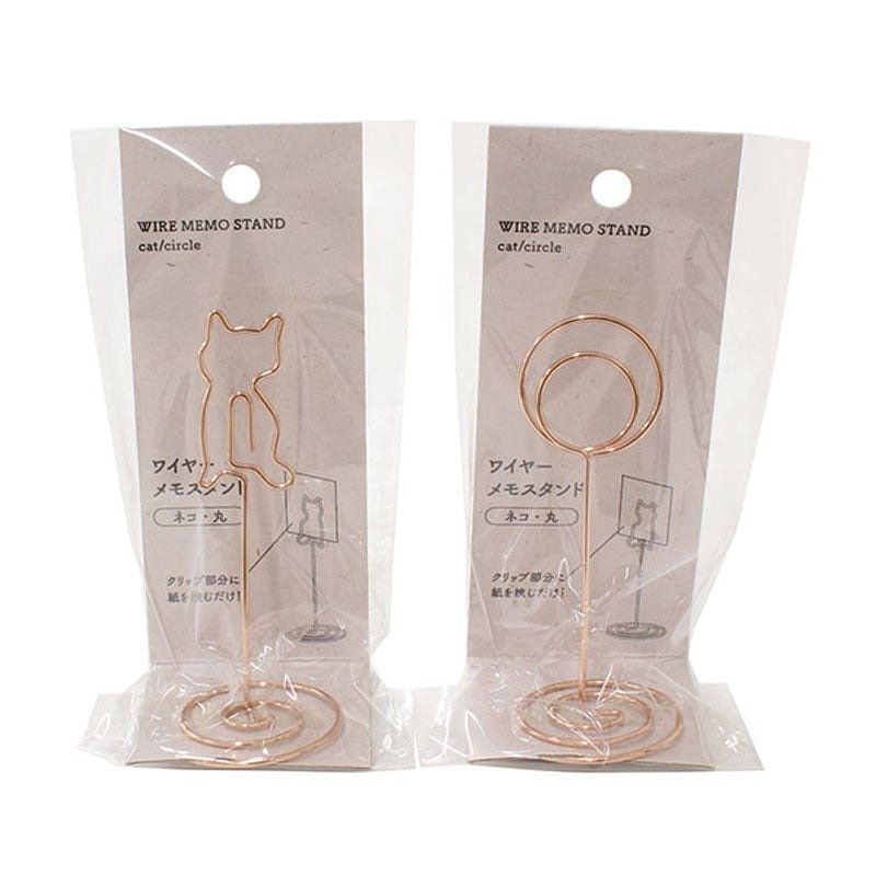出所：キャンドゥ公式　ワイヤーメモスタンド　ネコ・丸