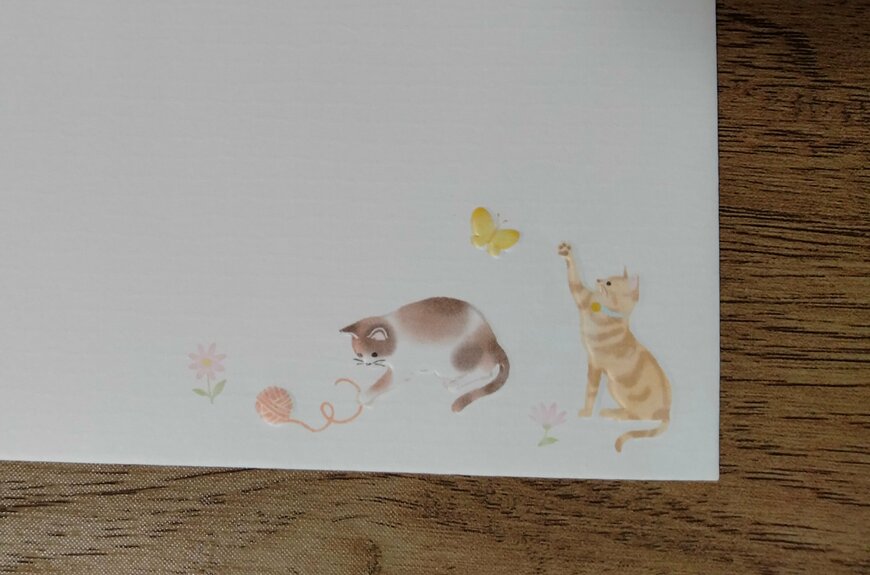 筆者撮影（ダイソー、レターセット（ネコ））