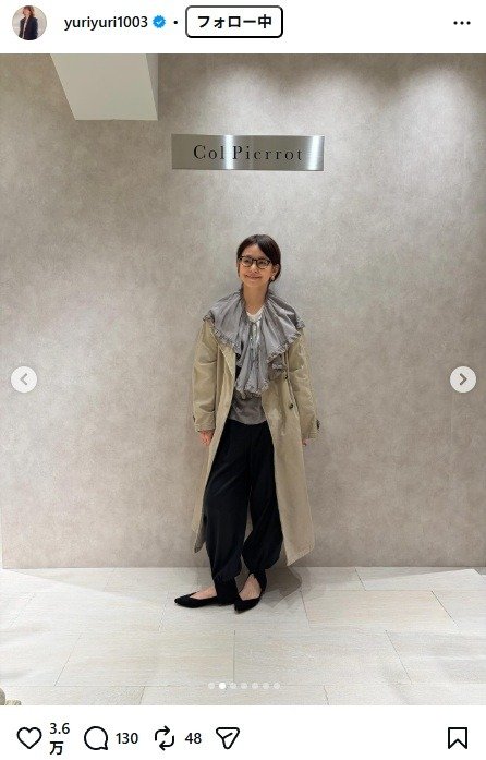出所：石田ゆり子のInstagram（＠yuriyuri1003） 参照日：2026年2月4日