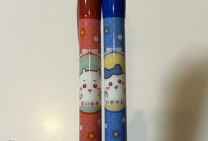 筆者撮影（キャンドゥ、ちいかわボールペン（黒）全4種）