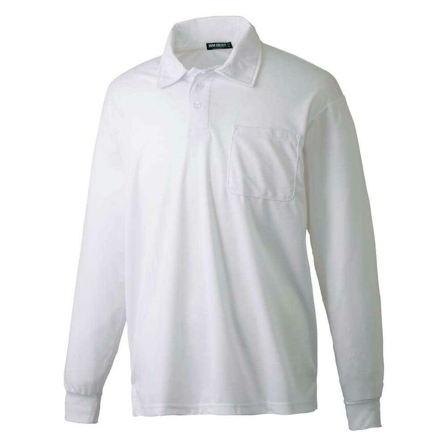 クイック＆ドライポケット付き長袖ポロシャツ