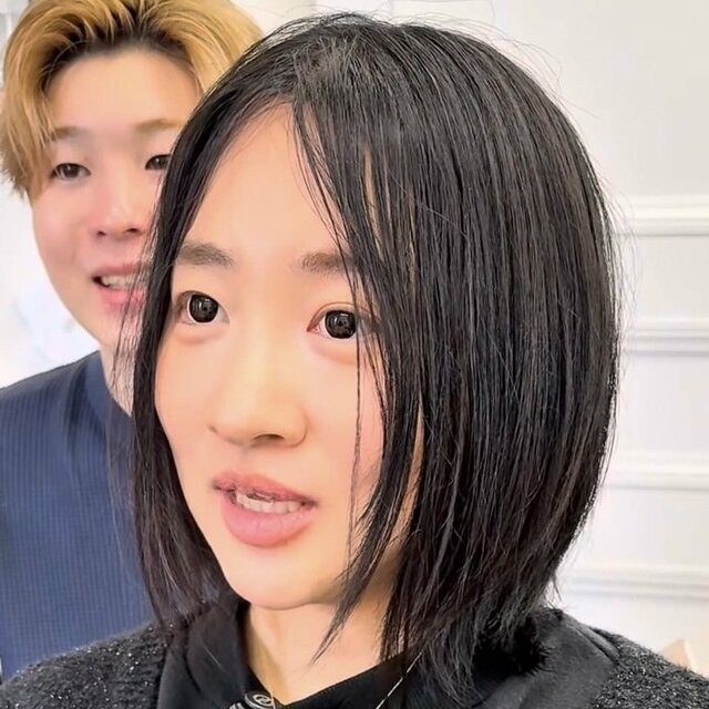 「めっちゃいいです！」コンプレックスの頬骨をカバーする似合わせカットでイメージチェンジした女性！「スッキリしました！」と笑顔