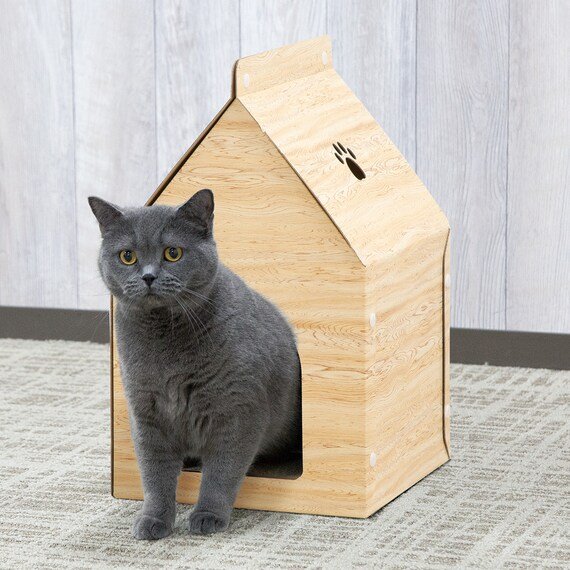 出所：ニトリ公式通販 ニトリネット にゃんはうす 爪とぎ付き(木目 ナチュラル)