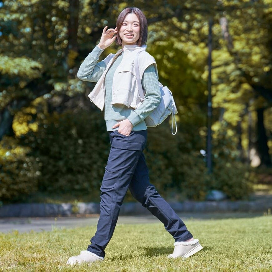 ワークマン公式 レディースウォームワッフルクルーネック(セージ)