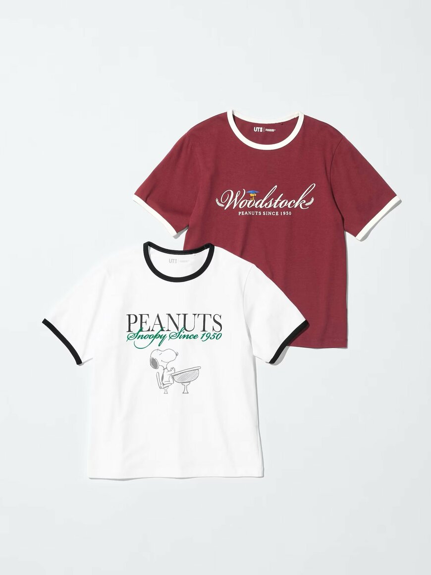 ユニクロ公式　ピーナッツ UT／カラー：00 WHITE、17 REDの画像