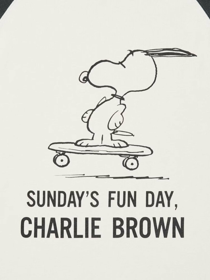 ユニクロ公式 ピーナッツ UT/オーバーサイズフィット DARK GRAY 画像