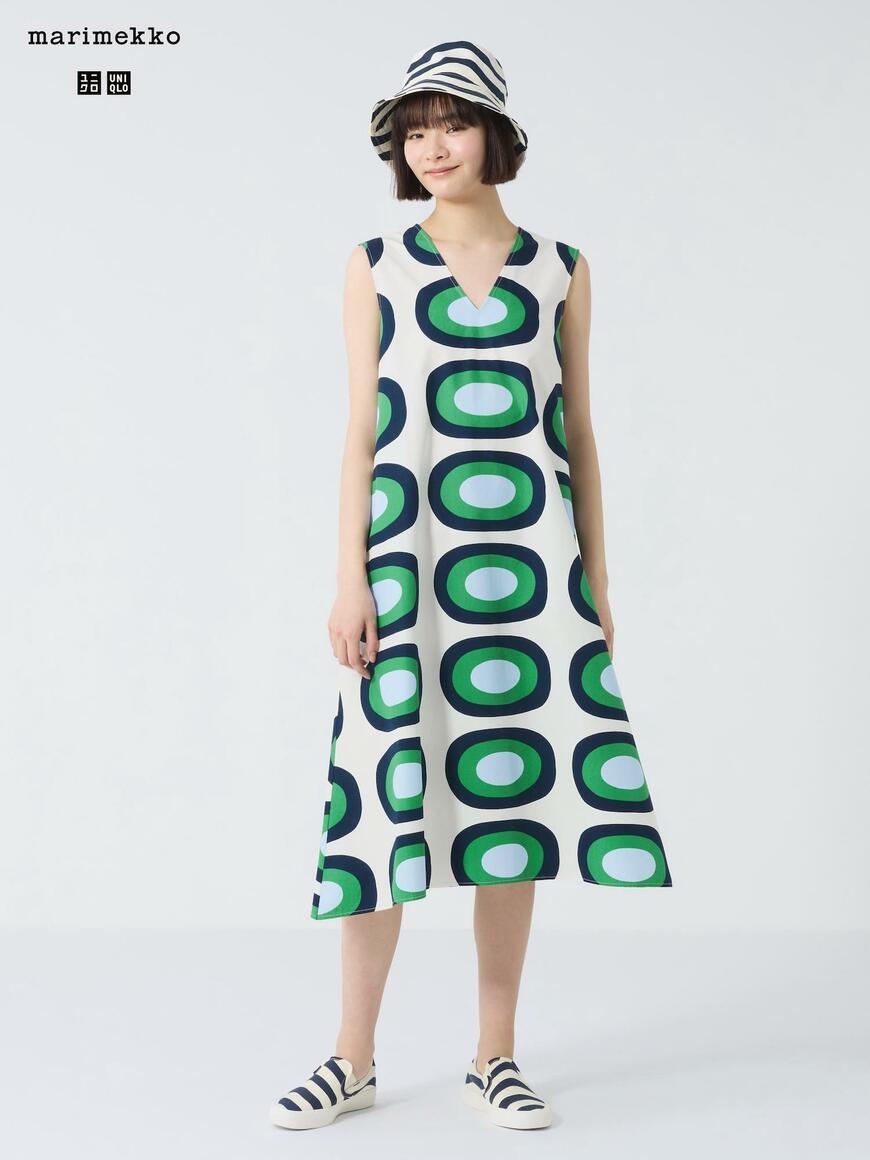 株式会社ユニクロ、Vネックフレアワンピース/ノースリーブ画像