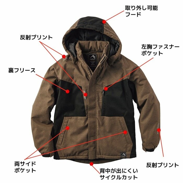 大切な小物を入れても落ちる心配がないファスナー付きポケットを配置