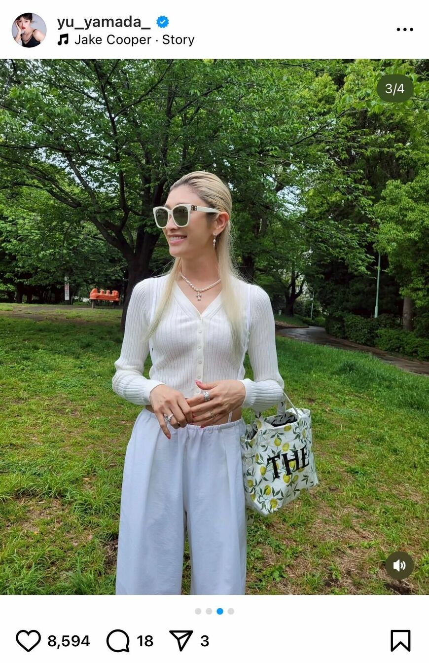 出所：山田優のInstagram（＠yu_yamada_）参照日：2025年6月5日