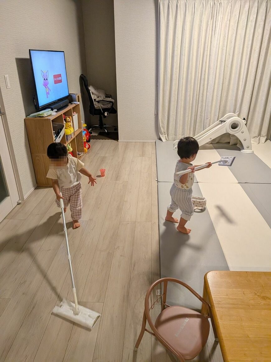 念入りに掃除中