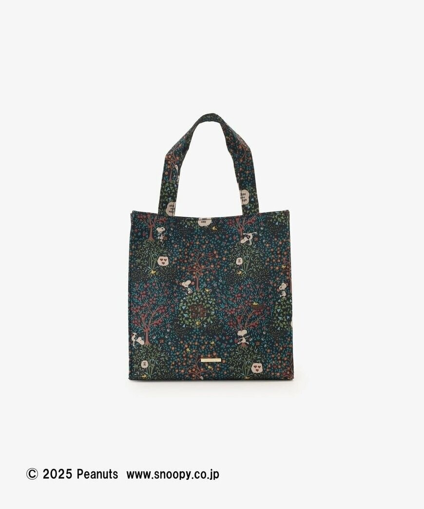 出所：アフタヌーンティー公式　スクエアミニトートバッグ／リバティプリント／PEANUTS　ネイビー