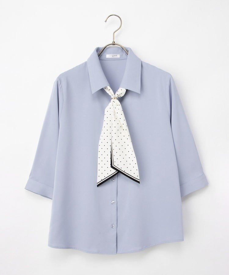 出所：ハニーズ公式通販　6分袖スカーフ付ブラウス