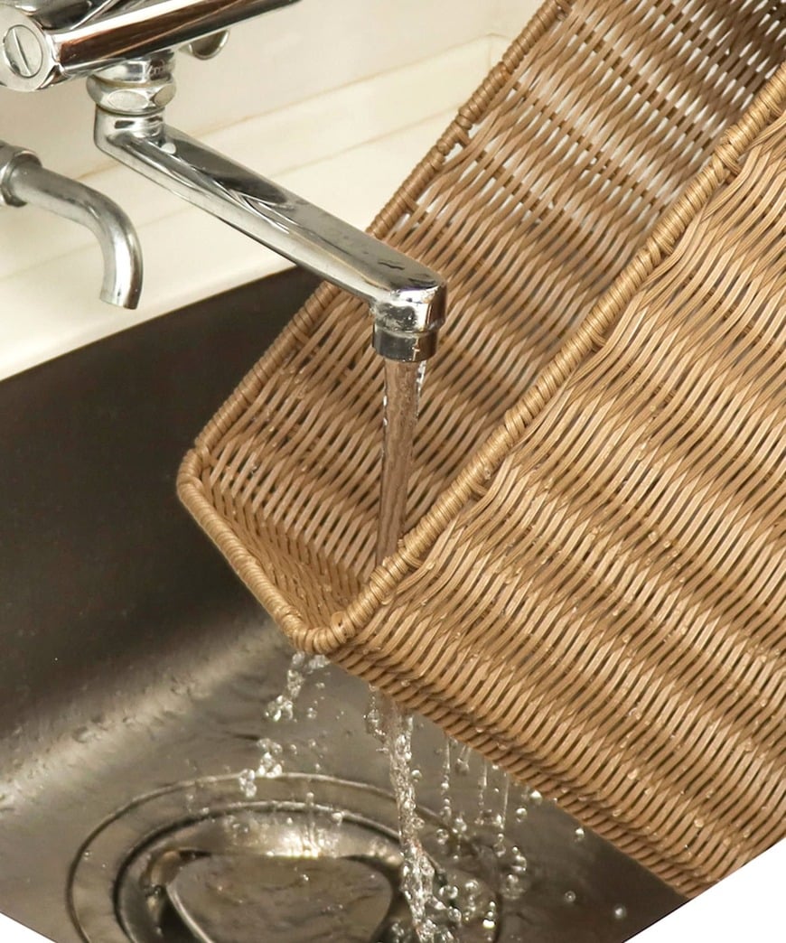 3COINS公式　《洗える》PPラタン収納ボックススリム／KITINTO　画像