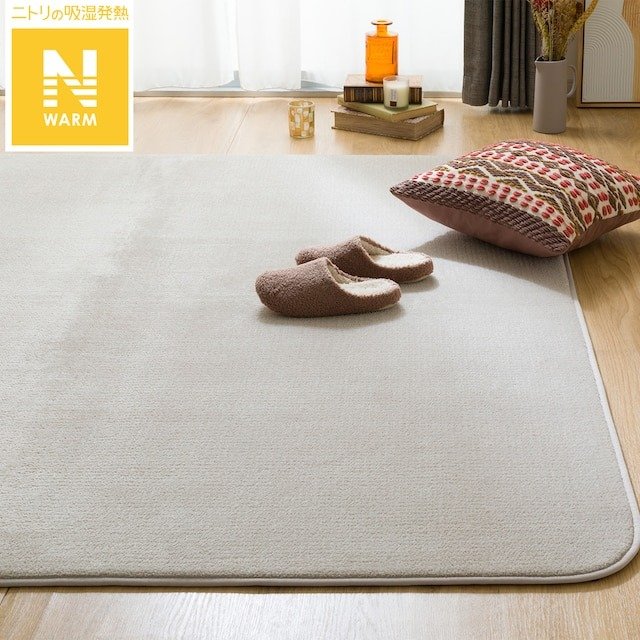 ニトリ 10mmウレタン入り 保温+吸湿発熱+蓄熱ラグ